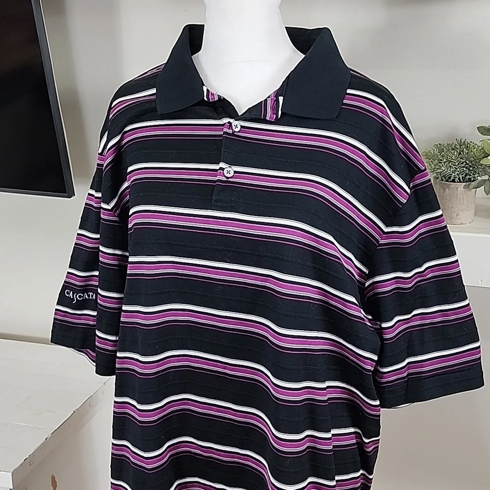 Nike Dri-Fit Tiger Woods Collection Striped Golf Polo